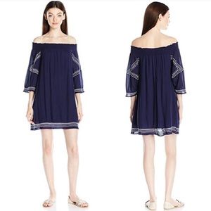Sequin Hearts | Aztec Smocked Off‎ Shoulder Shift Dress